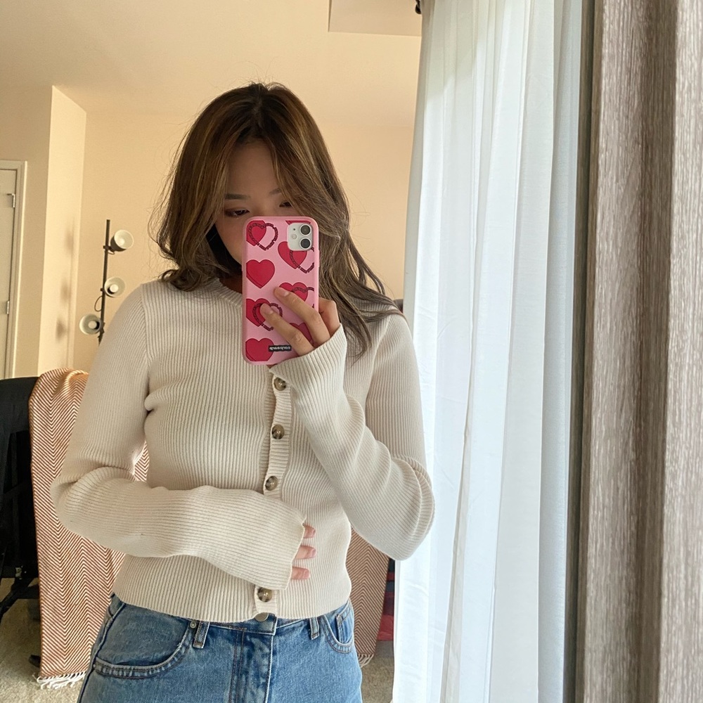 FOREVER21 Ivory Cardigan